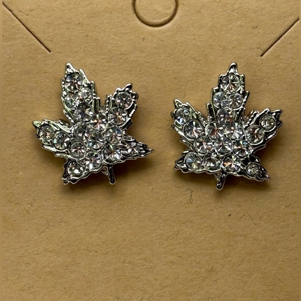 Sparkly Maple Leaf Earrings